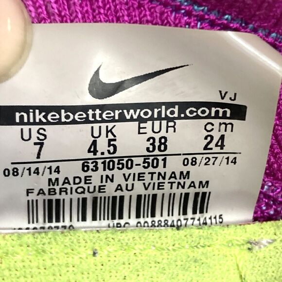 Nike Free 4.0 Flyknit - Women's Sz 7 - Fuchsia Flash Clearwater Shoes 631050-501 - Picture 12 of 12